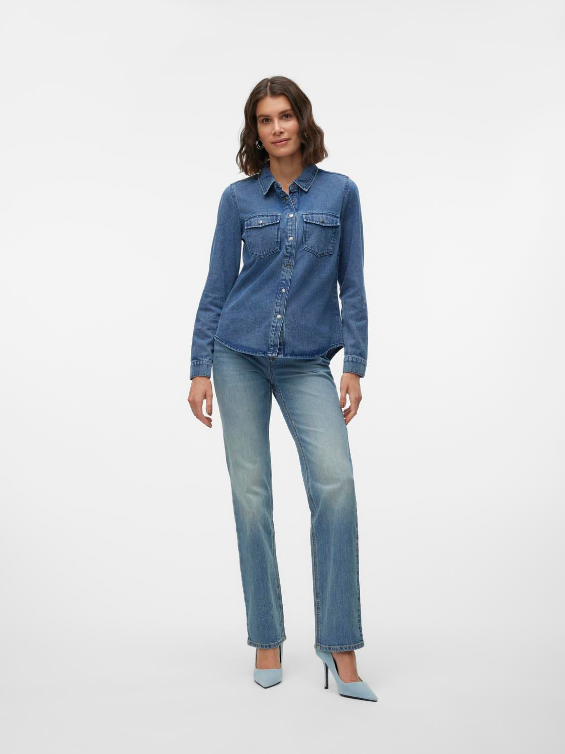 VMTESSA Straight Jeans - Medium Blue Denim Tinted